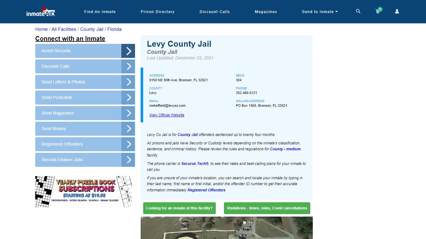 Levy County Jail - Inmate Locator - Bronson, FL