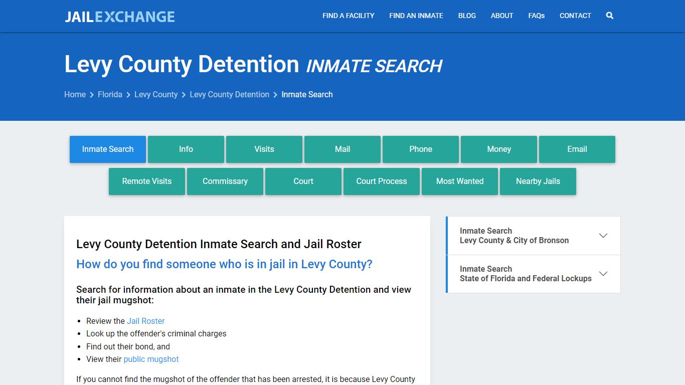 Levy County Detention Inmate Search - Jail Exchange